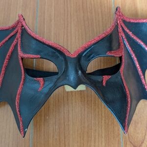 Black and Red Bat Wing Mask
